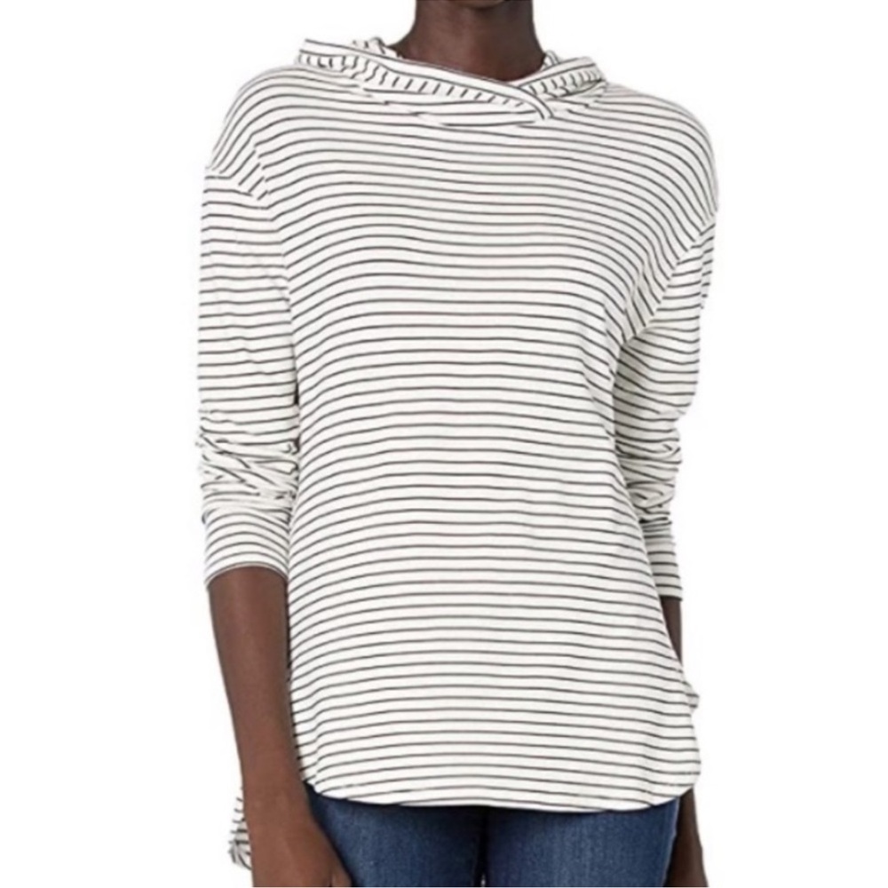 Daily Ritual Supersoft Terry Long-Sleeve Hoodie Pullover Sweatshirt Striped